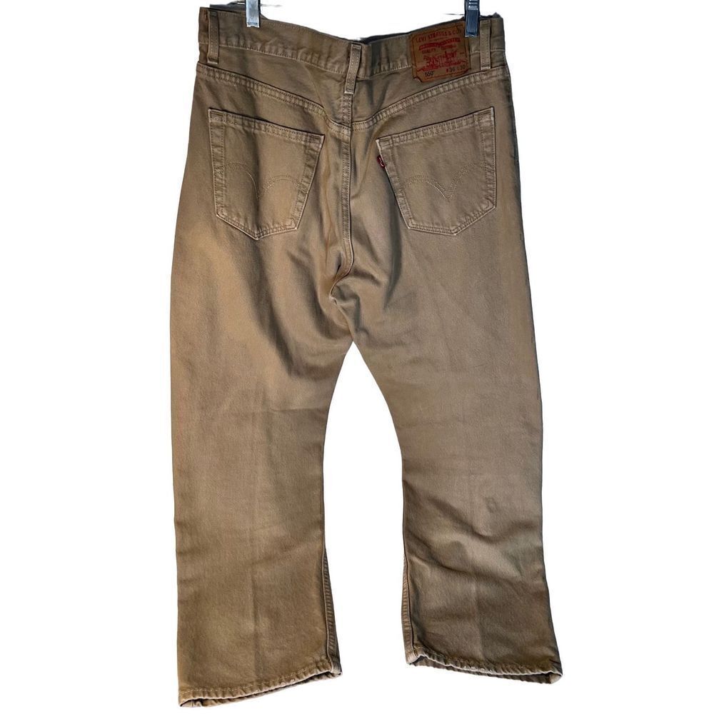 Vintage Levis 550 Khaki Tan Jeans USA 90s Size 36 X 30 Relaxed Fit